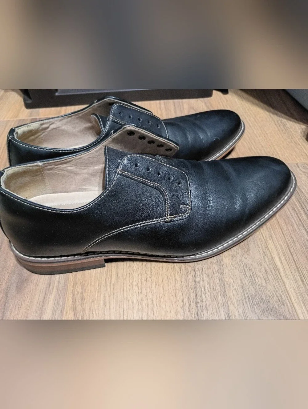 Men's Black Slip-On Dress Shoes